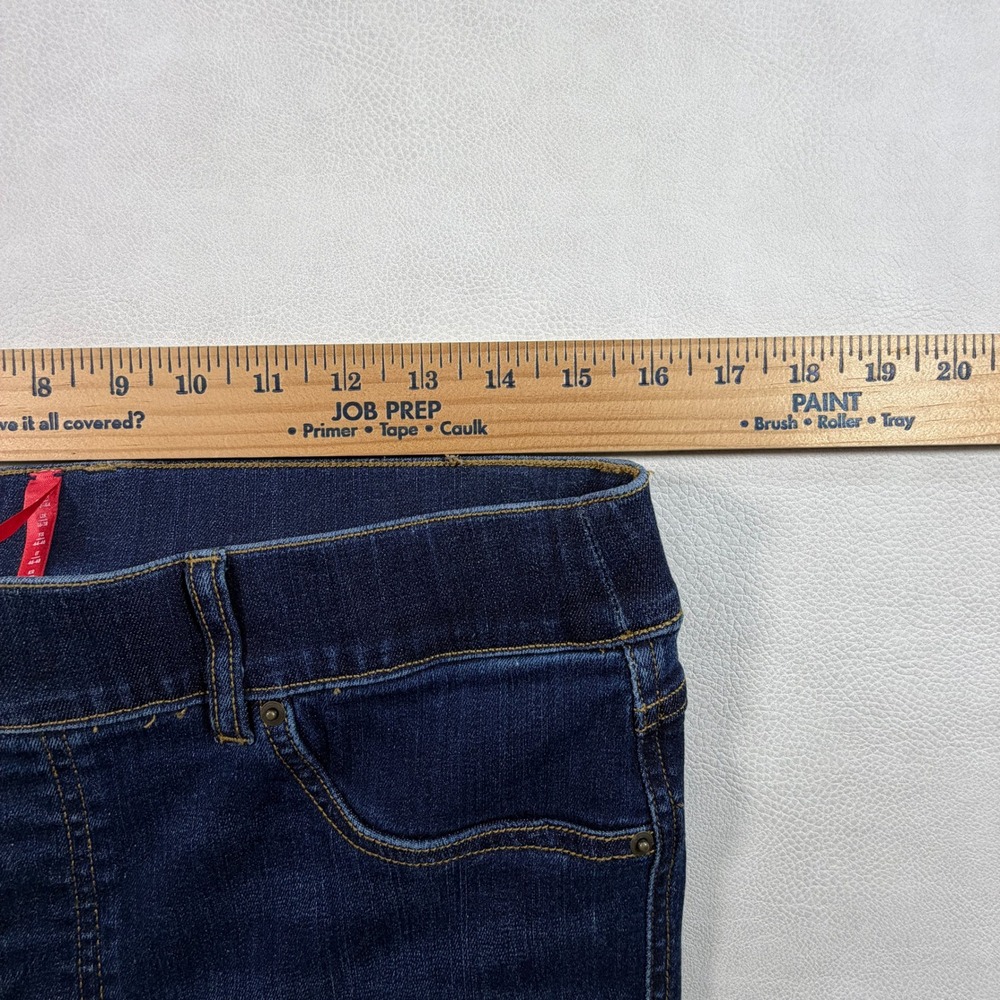 Spanx Flare Jeans Size Large Dark Indigo Pull On High Rise Denim Pants L - Picture 9 of 13